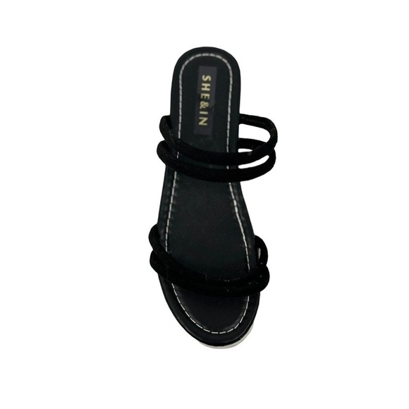 She & In Black Platform Sandals Size 8 (EU 39) - Picture 9 of 14